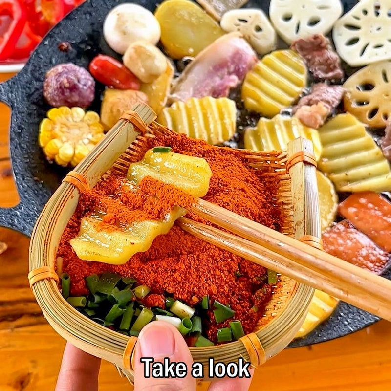Guizhou specialty barbecue shop with chili noodles Qianshi brocade 5kg large package dry dish dipping spicy