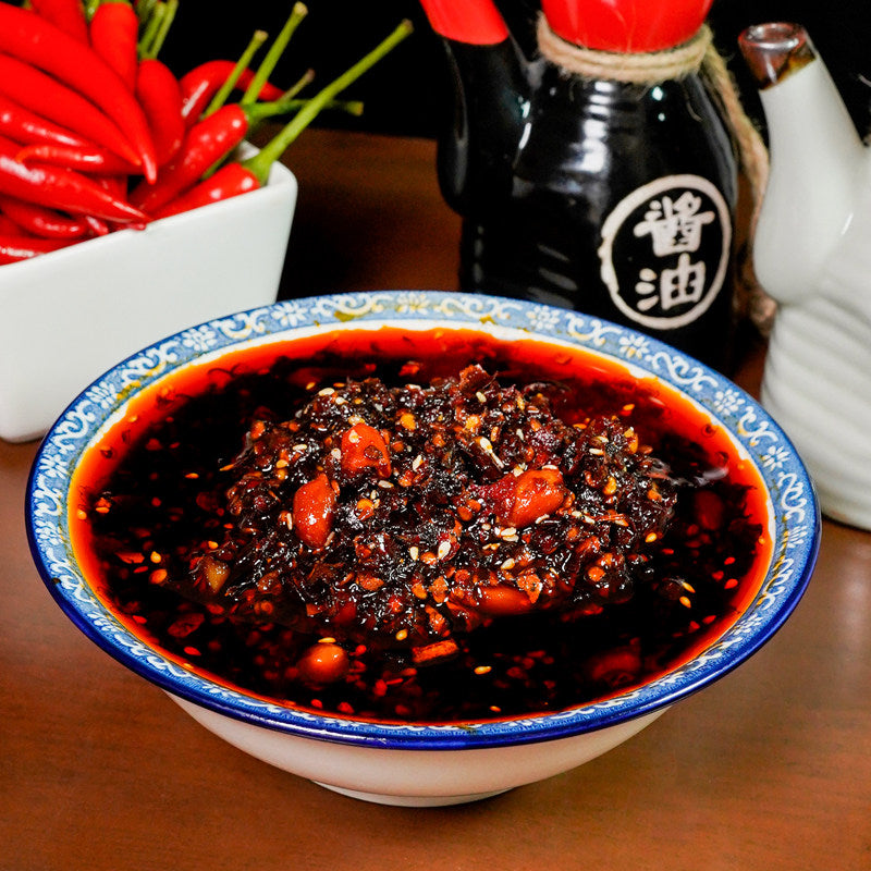 Guizhou food brocade Guizhou specialty oil chili Zunyi shrimp garlic oil chili red oil chili sauce spicy cold dressing