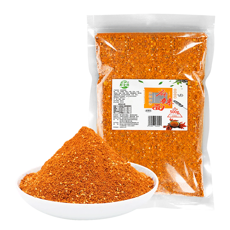 Guizhou specialty chili noodles, spiced chili powder, barbecue hot pot, dry saucer, dipping material, soldering pot, skewers of fragrant seasonings, bagged