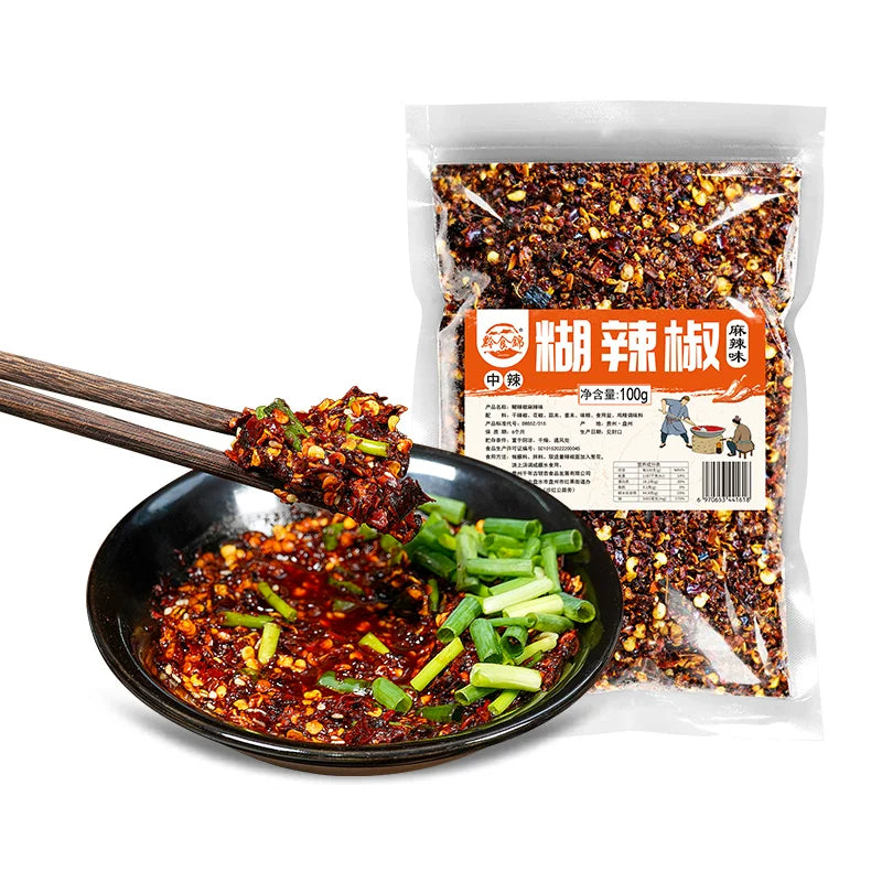Guizhou food brocade Guizhou specialty firewood paste chili noodles 250g spicy bean drum hot pot dipping ingredients dipped in water household seasoning